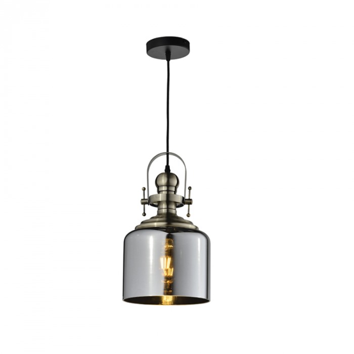 Luminária de teto pendente moderno Aisha com vidro fumê e design elegante. Lustres Gênesis Site online venda de Lustres e Iluminação Decorativa